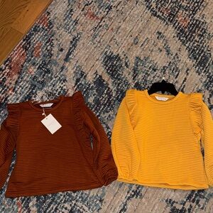 Compania Fantastica Mini Ruffled Sweatshirts - Brown and Yellow size 8